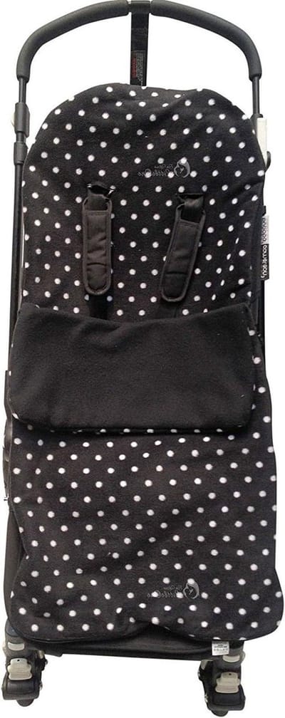 Voetenzak Kinderwagen - Baby Slaapzak - Warmte Buiten - Omkeerbaar Ontwerp - 48 x 39 cm - Zwart Polka Dot