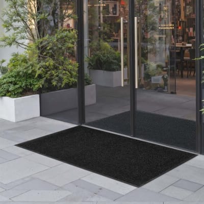 VEVOR Dirt Trapper Mat, 1829 x 1219 mm, binnen- en buitendeurmat, PVC-achterkant, wasbaar entreemat voor gang, balkon, garage, gestreept, grijs