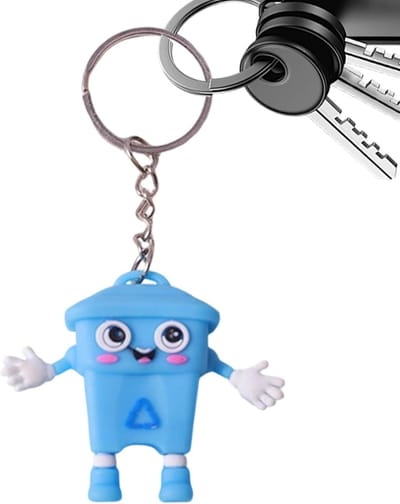 Sleutelhanger Charm - Mini Vuilnisbak - Decoratieve Accessoires - Speels PVC Ontwerp - 18g Gewicht - Multicolor