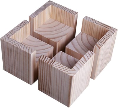 Meubelpoot Set - Hoogteverhogers - Meubels Verhogen - Stevig Grenenhout - 4 Stuks - Natuurlijk