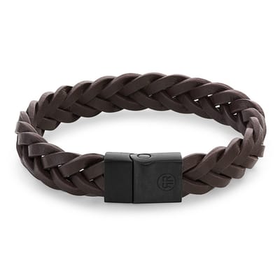 Rebel and Rose - leren armband - heren - RR-M0029-B - Full Metal Braided - Armband-Maat L - 19 CM - 1 CM