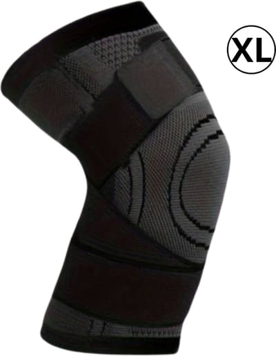 Nivard Kniebrace - Sportbrace Knie - Knee Sleeves - Knee Sleeves Powerlifting - Compressie Knie Brace - Knee Wraps - Knee Support - Dames - Heren - Zwart - Maat XL