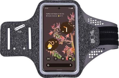 Hoesje Geschikt voor Google Pixel 6 hardloop telefoonhouder – armband - sportband - van stof - Zwart