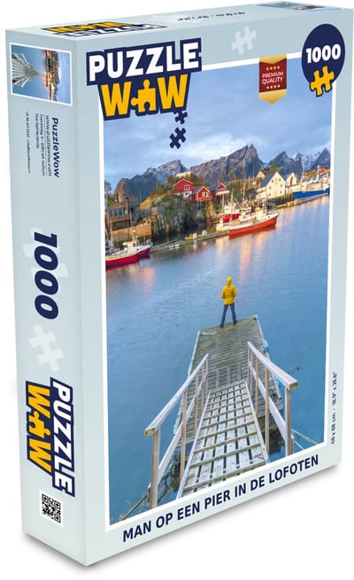 Puzzel Man op een pier in de Lofoten - Legpuzzel - Puzzel 1000 stukjes volwassenen