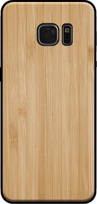 Smartphonica Telefoonhoesje voor Samsung Galaxy S7 met houten look - backcover bamboo kunsthout hoesje - Bruin geschikt voor Samsung Galaxy S7