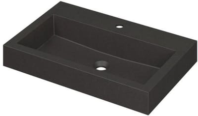 INK Momento Wastafel Quartz met 1 Kraangat - 700x450x90 mm - Quartz Zwart