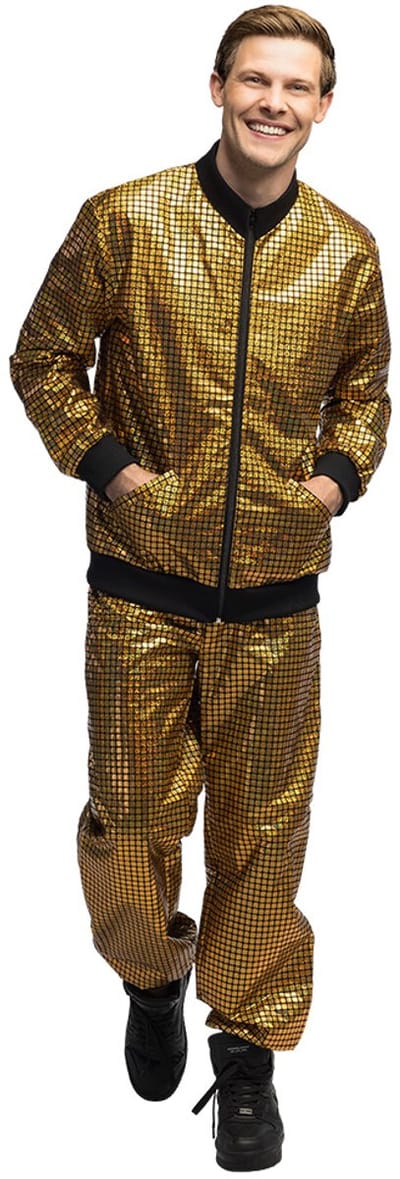 Boland - Trainingspak Disco diamond dude goud (M) - Volwassenen - Danser/danseres - Old School - Gabber - Foute Party - Themafeest - Carnaval