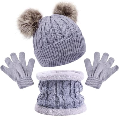 3-delige Set Wintermuts, Sjaal en Handschoenen voor Kinderen van 2-4 Jaar, Warm en Comfortabel, Meerkleurig en Geschikt voor Jongens en Meisjes