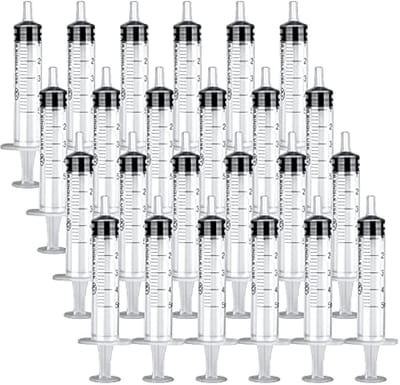 Spuiten, 5 ml spuit, 24 stuks plastic spuiten, spuit zonder naald, doseerspuit, herbruikbaar, voor laboratorium, plantenirrigatie, motorolie, niet-medisch gebruik