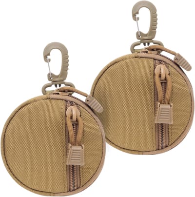 Tamarow 2 Stuks Heuptas met Karbijnhaak - Money Belt - Riemtas - Outdoor - Spatwaterdicht - Bruin