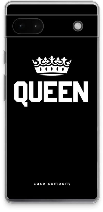 Case Company® - Hoesje geschikt voor Google Pixel 6a hoesje - Queen zwart - Soft Cover Telefoonhoesje - Bescherming aan alle Kanten en Schermrand