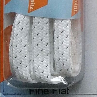 5.5mm x 75cm Plat Party Wit Zilver Smalle platte veters  60_9933
