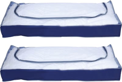 MSV opbergtas/beschermhoes beddengoed/kleding - 2x - voor onder bed - 109 x 46 x 15 cm