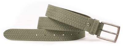 TRESANTI | EMILANO | Nubuck riem met patroon | Grijs/groen | Size 85
