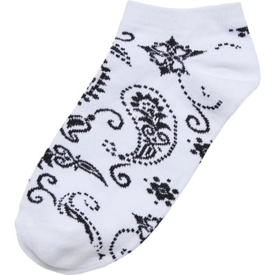 Urban Classics - Bandana pattern 5-pack Enkelsokken - 47/50 - Wit