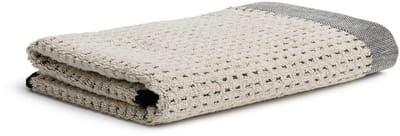 Allecto - Douchehanddoek - Piqué structuur - 80 x 150 cm - Natuur/Zwart - Katoen/Linnen - Geschikt voor sauna/spa - Luxe gevoel