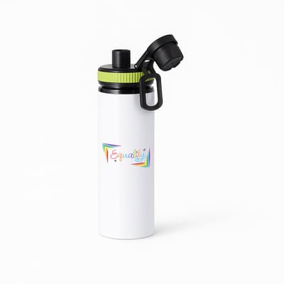 Hacebo® - LGBTQ cadeau - waterfles met draaidop groen - Lgbt - Love is love - opdruk - lgbt - Pride month - lgbtq vlag - gay pride - met tekst - opdruk - leuke pride spullen - verjaardag - cadeau - gift - water fles - 850ML
