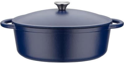 GSW - Blue Magic - Cocotte - 33 x 26 cm - Gietijzer - Blauw - Alle warmtebronnen inclusief inductie