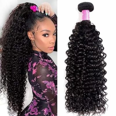 Dailygoods- Menselijk Haar 22 Inch - Krullend Haar - Braziliaanse Bundel - 100% Echt Haar - Natuurlijke Kleur - Kinky Krullend Haar - Haarextensions