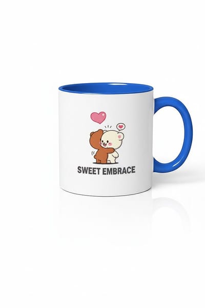 Mok met Schattige Knuffelende Beren - 'Sweet Embrace' Liefdes Mok - Perfect Cadeau voor Liefdevolle Momenten