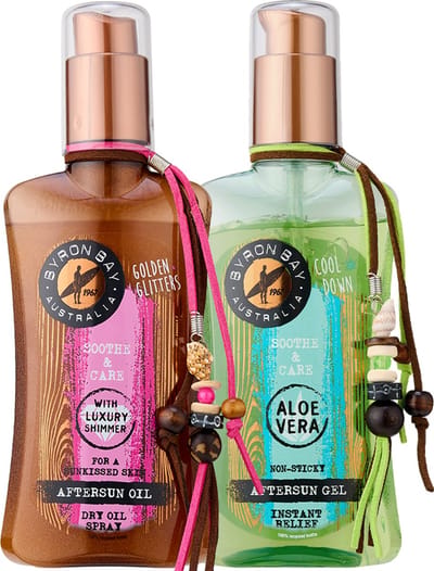 Byron Bay Aftersun Aloe Vera Gel + Aftersun Shimmer Oil - 2x 200ml