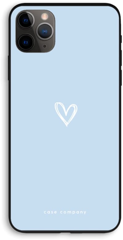 Case Company® - Hoesje geschikt voor iPhone 11 Pro Max hoesje - Klein Hart Blauw - Biologisch Afbreekbaar Telefoonhoesje - Bescherming alle Kanten en Schermrand
