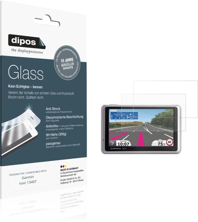 dipos – 2x Matte Pantserfolie geschikt voor Garmin nüvi 1340T | 9H Screenprotector