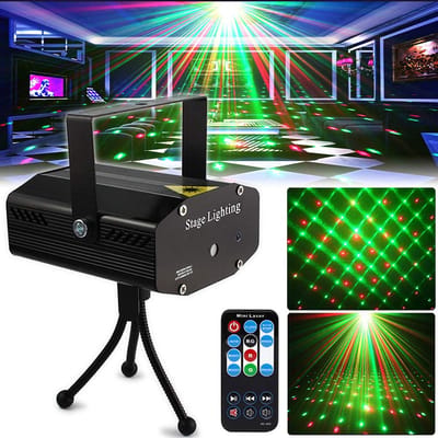 ANMI® Discolamp & Disco Laser met Afstandsbediening - DJ Stage Party Licht Projector - Auto / Sound / Stroboscoop - Rood & Groen - Dj set - Disco lichteffecten - Discolamp kinderen - Voor Feest, Verjaardag, KTV, Bar & Thuis