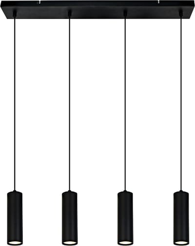Olucia - CARLOS - Hanglamp - Zwart - 4L - Vorm: Cilinder