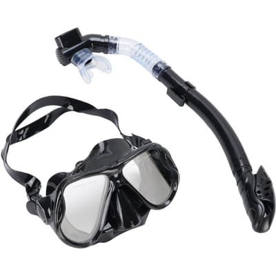 Ensemble de Snorkeling Adulte Vue Large Haute Définition Verre Trempé Lentille Lunettes de Plongée et Tuba Entièrement Sec