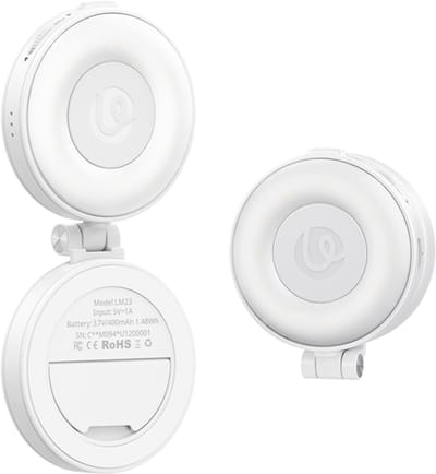 Ulanzi LM23 Smartphone Ring Light - Selfie Ringlamp met MagSafe - Oplaadbaar en dimbaar - 3-in-1 met Telefoonstandaard & Spiegel - Wit
