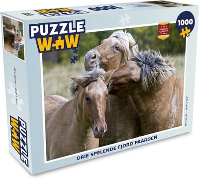 Puzzel Drie spelende fjord paarden - Legpuzzel - Puzzel 1000 stukjes volwassenen