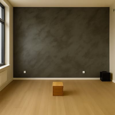 Zand Effect Verf - Aubergine - 1L -Decoratieve Muurverf + gratis professionele kwast