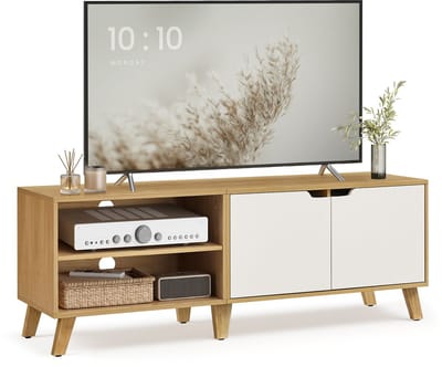 VASAGLE - TV Meubel - TV Kast - 2 Deuren - 140 cm Lang - Verstelbare Planken - Woonkamer Slaapkamer