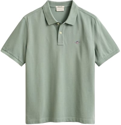 GANT heren polo shirt pique shield logo groen III