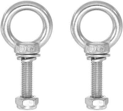 Ring Schroef M10x35 van 304 Roestvrij Staal met Oogschroef, Moer en Afsluitring voor het Bevestigen van Ketten en Kabels, 2 Sets