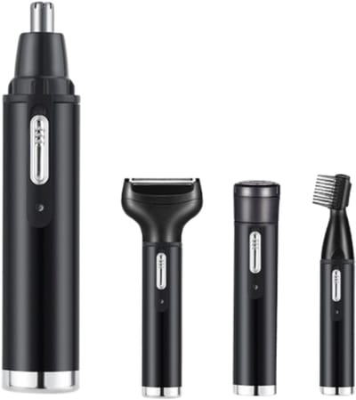 4 in 1 Neushaartrimmer - neustrimmer - neustrimmer mannen - neushaartrimmer heren - Elektrische Trimmer - wenkbrauw trimmer - Voor Wenkbrauwen, Neusharen, Bakkebaarden en Scheren - Zwart