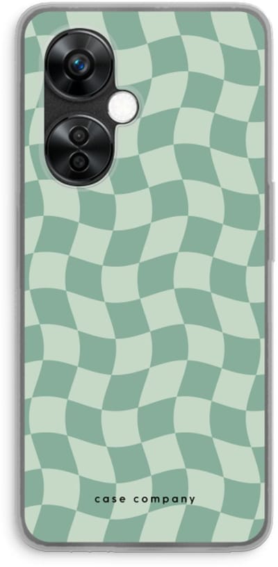 Case Company® - Hoesje geschikt voor OnePlus Nord CE 3 Lite hoesje - Grid Groen - Soft Cover Telefoonhoesje - Bescherming aan alle Kanten en Schermrand