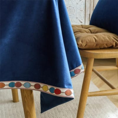 Fluwelen Tafelkleed Scandinavische Stijl Rechthoekig Tafelkleed Geborduurd Eet- Thee Tafelkleed Verjaardagsfeest Vierkant Kreukvrij 90x90cm-Square brown