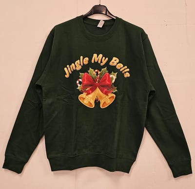 Kersttrui Jingle My Bells | Foute Kersttrui Dames Heren | Kerstcadeau volwassenen | Kerst | Donker Groen | maat M