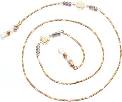 Eyezoo® Brillenketting - Goudkleur & Kraaltjes & Zon - Brilketting