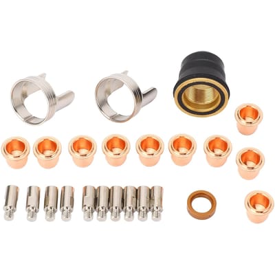 Kit de 24 pièces pour torche de coupage plasma Consommables pour découpeur IPT‑60 PT‑60 IPT‑40 Électrode Bouclier Capuchon Support Anneau de tourbillonnement