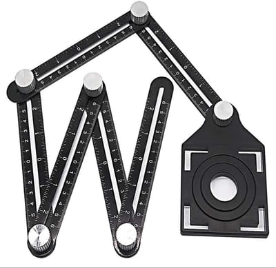 Dailygoods- Hoekmeter Multifunctioneel - Aluminium Legger - Voor Tegels - Verstelbaar - Duurzaam - 18 cm Maatvoering - Meetlat