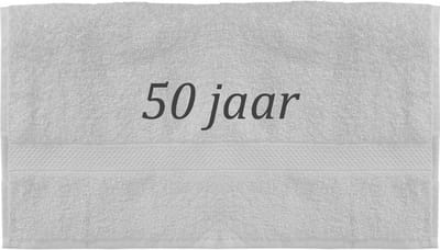 Handdoek - 50 jaar - 100x50cm - Wit