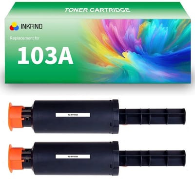 INKFIND 103A (W1103A) Dubbele Zwart tonercartridge compatibel met HP 103A W1103A Zwart geschikt voor HP Neverstop Laser 1000a/1000w/1200a/1200w - 2-pack Zwart
