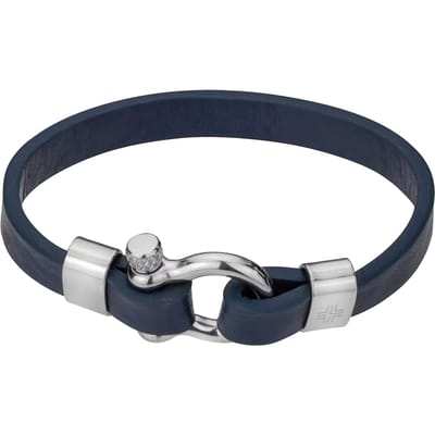 Echt leer en roestvrij stalen armband Philipp Blanc Paul