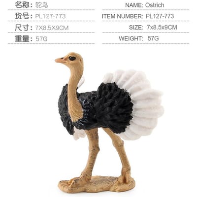 Dierentuin Wild Dier Model Simulatie Dier Speelgoed Natuur Struisvogel Statisch Ornament Speelgoed