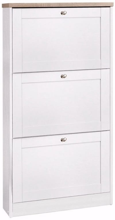 Heide-Schoenenkist - 3 Kleppen - Wit Houtlook