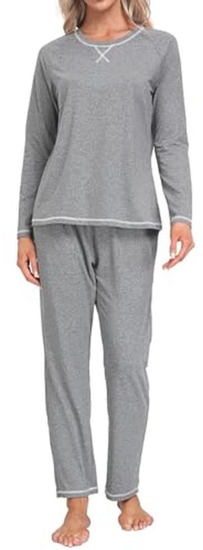 Dames lange pyjama set, warme winter nachtkleding, ademend en zacht loungewear