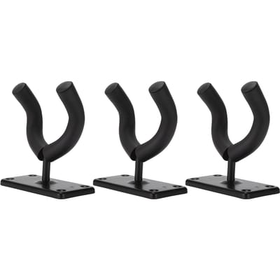 3 Stuks Gitaarhaak Wandmontage Houder voor Viool Erhu Ukulele met Installatieaccessoires black